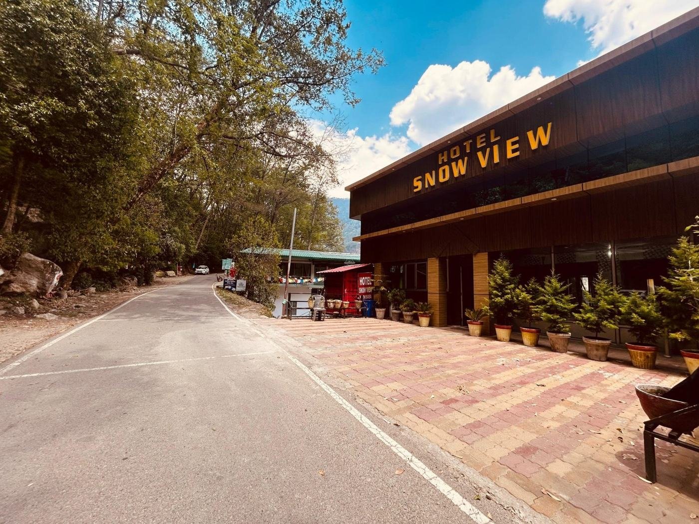 Hotel seen from the road