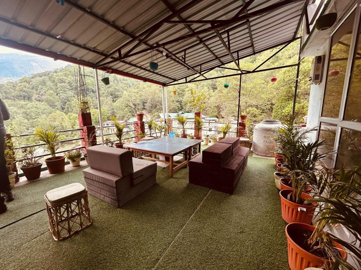 Covered terrace seating